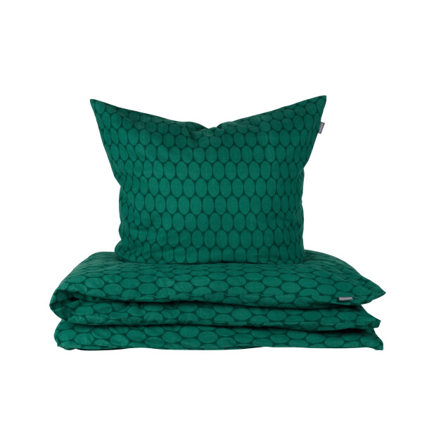 Schiesser Bettwäscheset Drops - Feinbiber - 2-teilig - 135 x 200 cm - Smaragd