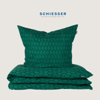 Schiesser Bettwäscheset Drops - Feinbiber - 2-teilig - 135 x 200 cm - Smaragd