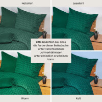 Schiesser Bettwäscheset Drops - Feinbiber - 2-teilig - 135 x 200 cm - Smaragd
