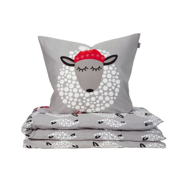 Schiesser Bettwäscheset Sippa - Feinbiber - 2-teilig - 155 x 220 cm - Grau