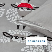 Schiesser Bettwäscheset Sippa - Feinbiber - 2-teilig - 155 x 220 cm - Grau