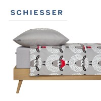 Schiesser Bettwäscheset Sippa - Feinbiber - 2-teilig - 155 x 220 cm - Grau