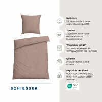 Musselin Bettwäscheset Molly Taupe-155 x 220 cm
