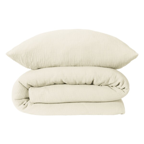 Musselin Bettwäscheset Molly Offwhite 155 x 220 cm