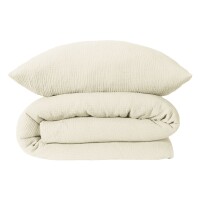 Musselin Bettwäscheset Molly Offwhite 155 x 220 cm