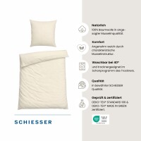 Musselin Bettwäscheset Molly Offwhite 155 x 220 cm